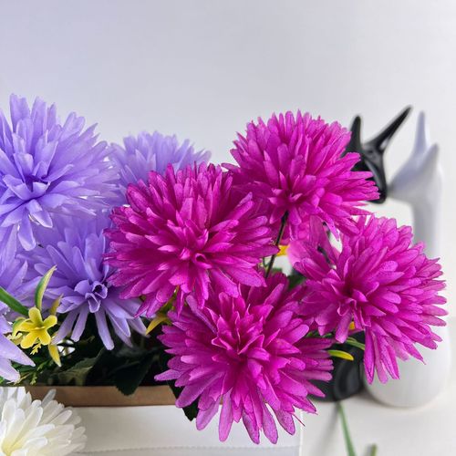 Simulated 5-head ball chrysanthemum, small handful of fake flowers for home, chrysanthemums, silk flowers, dandelions, wedding decorations, cross-border wholesale