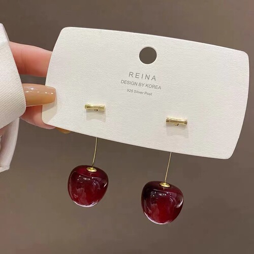 Sweet Red Cherry Earrings for Women - Autumn/Winter Edition - Cool Style, Minimalist Earring Design -  New Trend Earrings