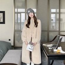 2025新款皮毛一体外套女中长款水貂绒毛毛皮草立领大衣加厚冬呢子