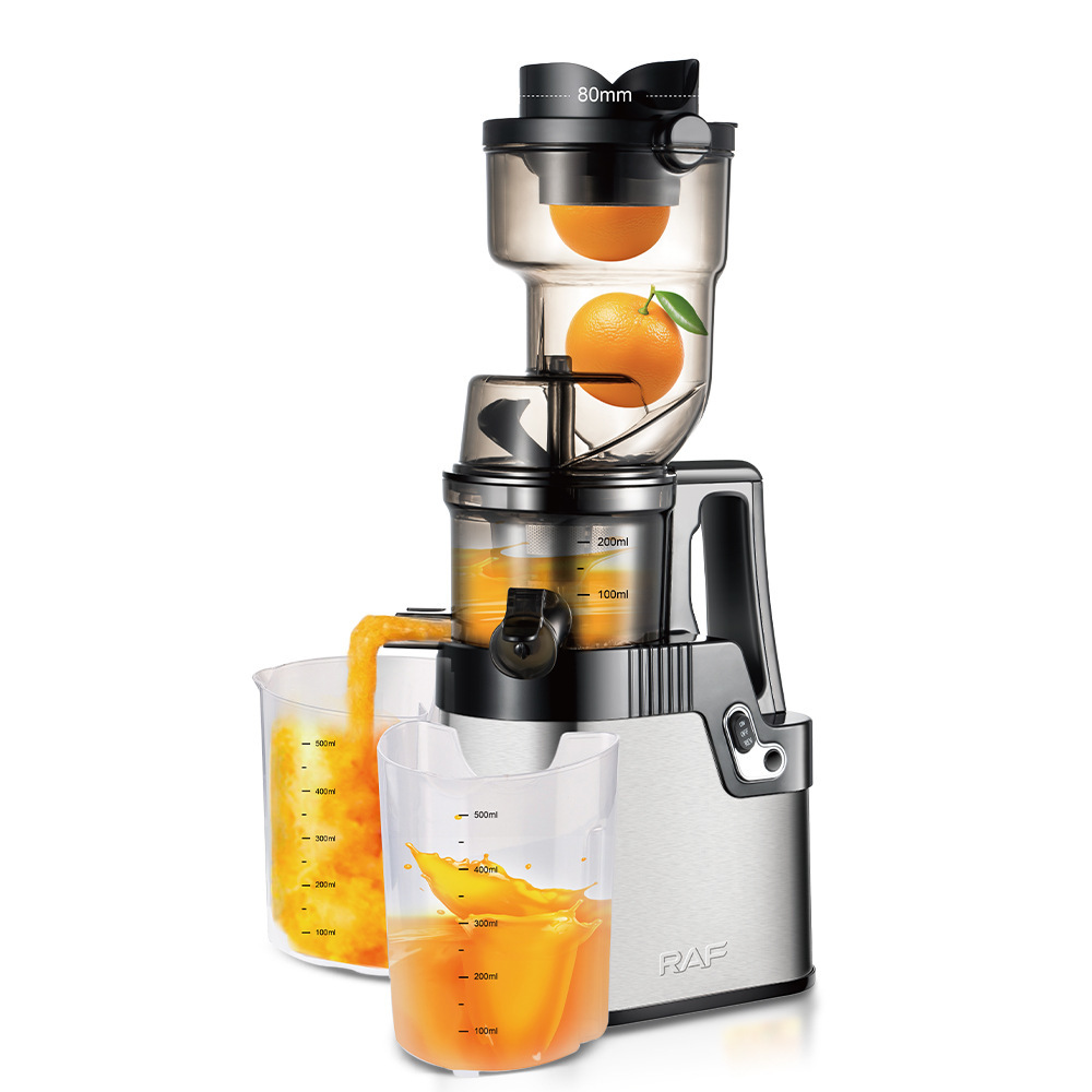 Exprimidor transfronterizo estándar europeo RAF, máquina de jugo de naranja eléctrica recién exprimida multifuncional, máquina de jugo doméstico, máquina de jugo automática