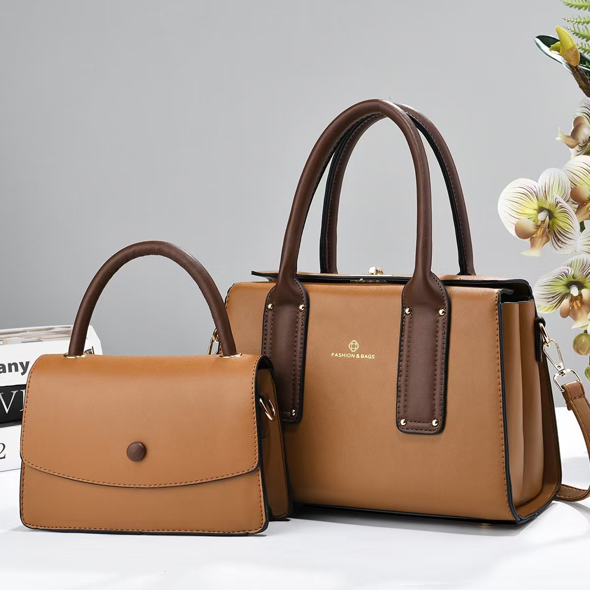 Dos piezas de paquete de bolsos de mano, bolsos de hombro de moda casuales, bolsos de transporte diario, bolsos transfronterizos