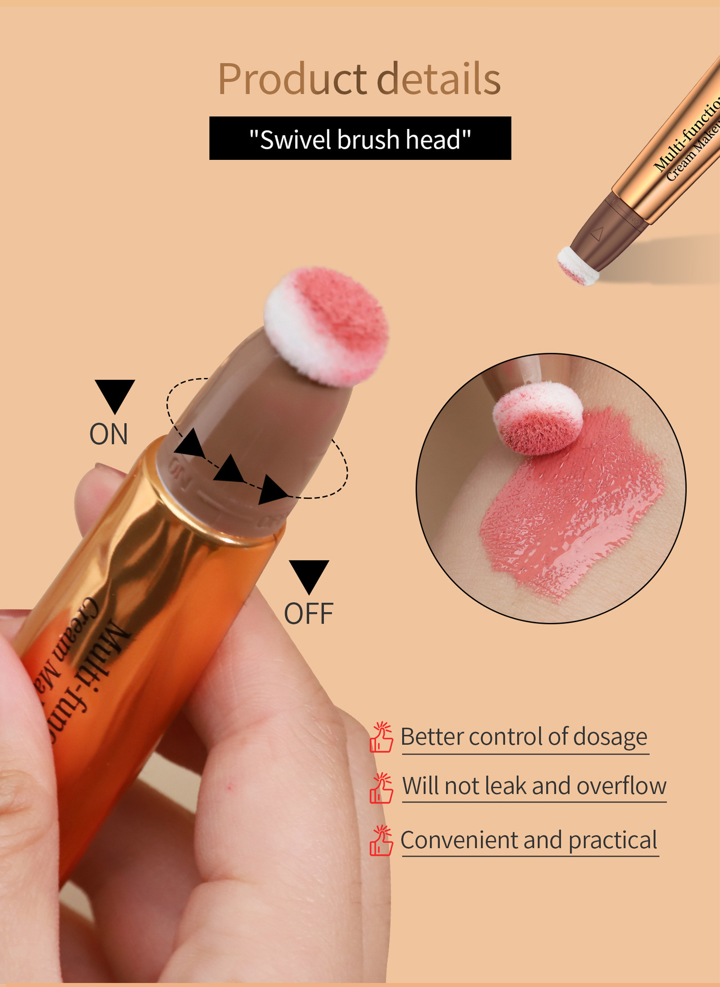 HelloKiss Liquid Highlighter Contouring Multi-functional Makeup Pen Sponge Tip Fine Sparkling Highlighter Liquid Blush Cross-border undefined