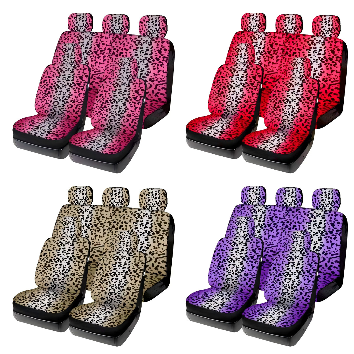 Cross-Border Best-Selling Leopard Print Universal Car Seat Covers Amazon Temu Mercado Libre Mexico