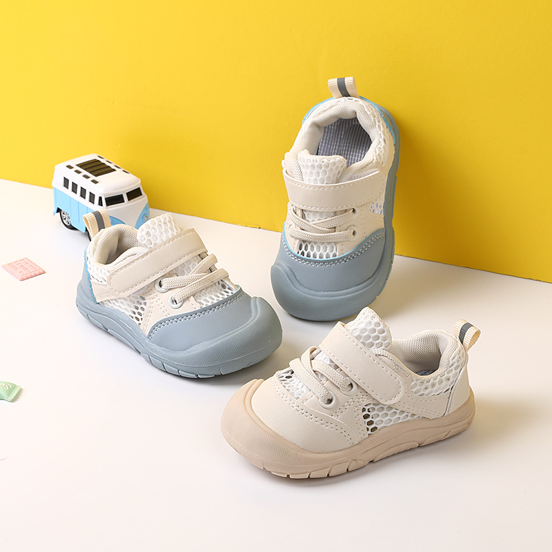 Children's shoes summer baby girl baby soft bottom toddler shoes new single-layer shoes boys' toe-wrapped shoes breathable mesh shoes