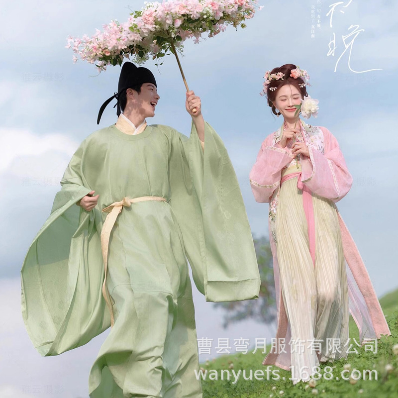 New Studio Couple Theme Clothing Tian Gengji Han Clothes Playful Cute Wedding Photo Small Fresh Pink Green Tang Suit