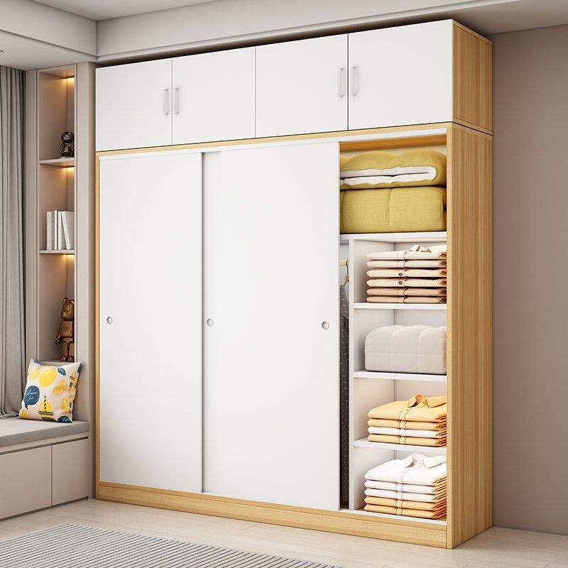 Aoyimai Simple Wardrobe Home Bedroom Durable Small Cabinet Sliding Door Rental House Adult Wardrobe Vertical