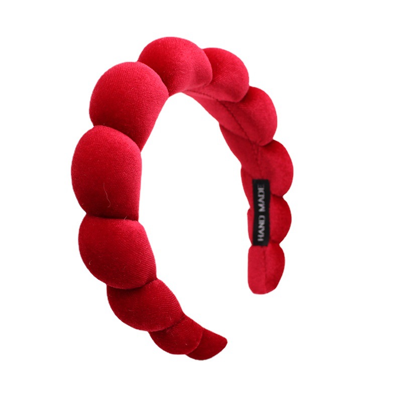 Nuevo creativo Concha diadema femenina Otoño e Invierno elegante alto Cráneo superior Red roja flor diadema terciopelo simple transfronteriza accesorios para el cabello