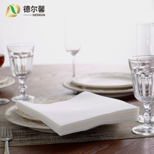 Dust-Free Paper Napkin 4040 Printable Logo Printed Paper Napkin Hotel Western Restaurant Commercial Disposable Paper Napkin