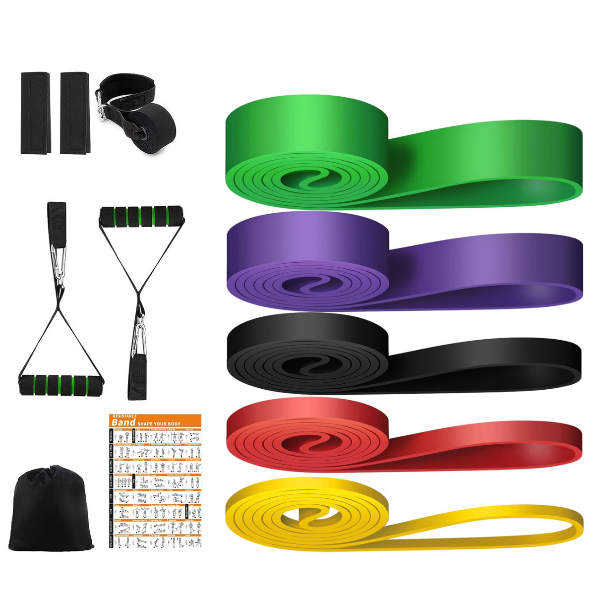 Cinturón elástico de fitness Cinturón de resistencia de dominadas Cinturón de resistencia de entrenamiento de fuerza Cuerda elástica para hombres y mujeres Cinturón de tracción auxiliar de estiramiento de yoga