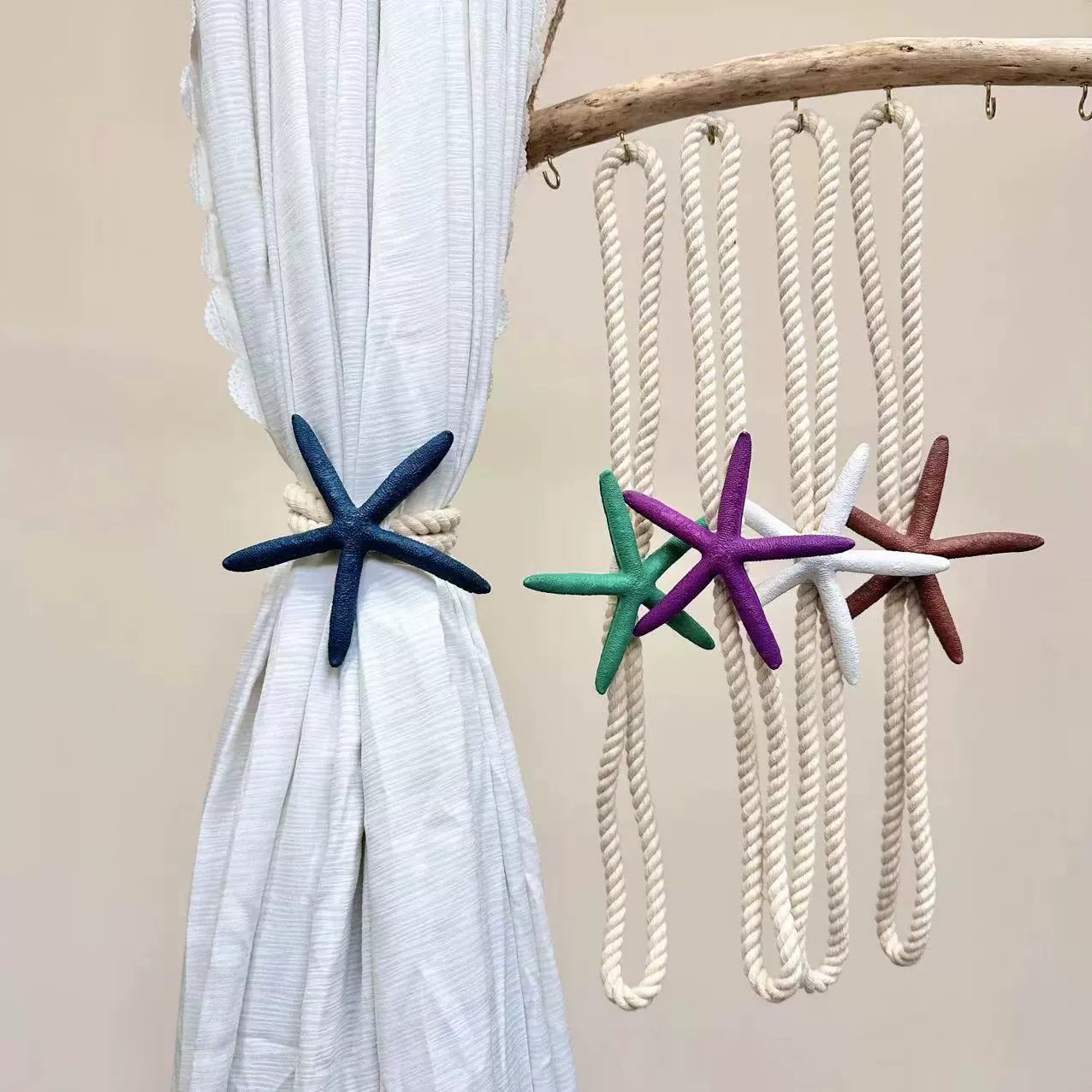 Оптовые простые завязки для штор в форме морской звезды, креативные плетеные завязки для штор, декоративные завязки для штор в средиземноморском стиле