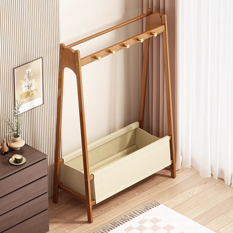 Clothes Rack for Bedroom, Floor-Standing, Simple Household Clothes Drying Rack, Indoor Clothes Hanger, Storage Rack, Thickened Coat Rack, Hanging Rod Storage