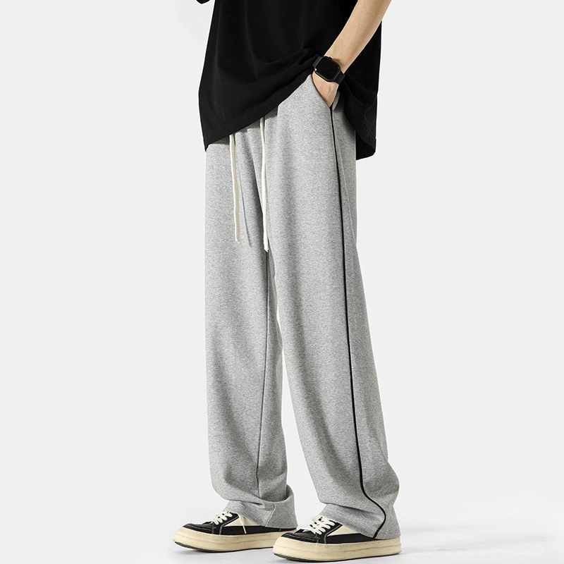 2024 весна и осень американские высокие уличные полосатые повседневные брюки мужские модные подростковые прямые свободные спортивные штаны