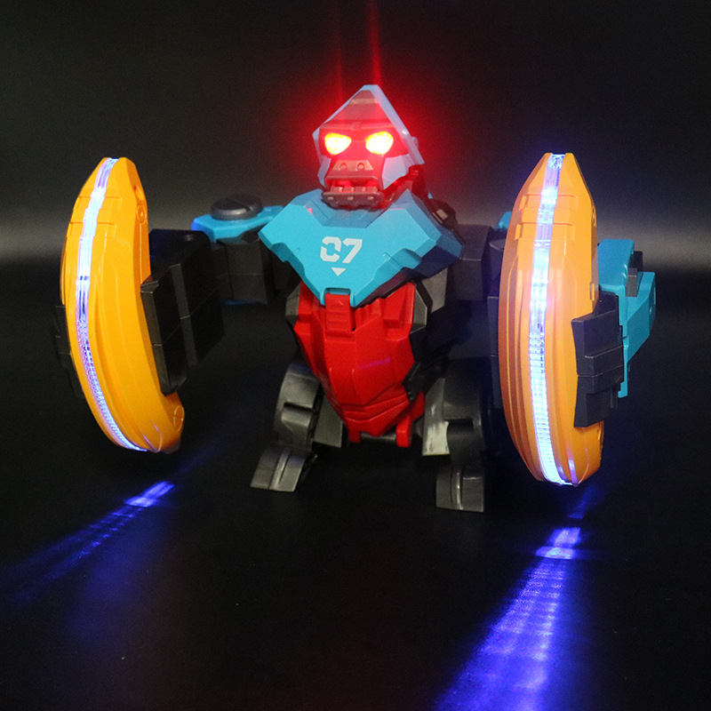 Tiktok mismo truco eléctrico 360 gorila rodando música simulación de luz modelo animal juguete los niños