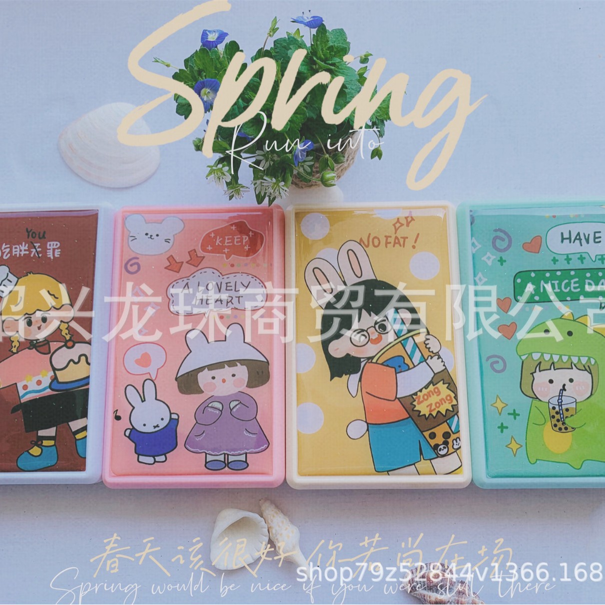 现货 美瞳盒 卡通娃娃系列 多色 隐形眼镜盒 伴侣盒 两副装收纳盒