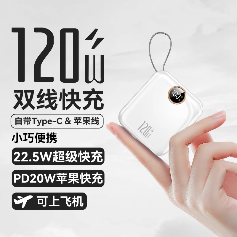 超高速充電ダブルワイヤーパワーバンクカスタムロゴクロスボーダー小型ミニポータブル電源ギフト卸売|undefined