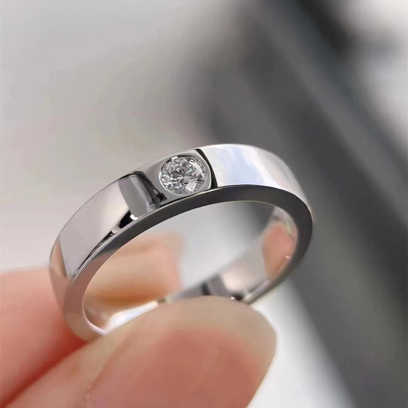 Colorless(DEF) Diamond Color GRA Certificate Certification 0.3ct 925 Sterling Silver Moissanite Round Rings Colorless(DEF) Moissanite Rings GRA Certificate