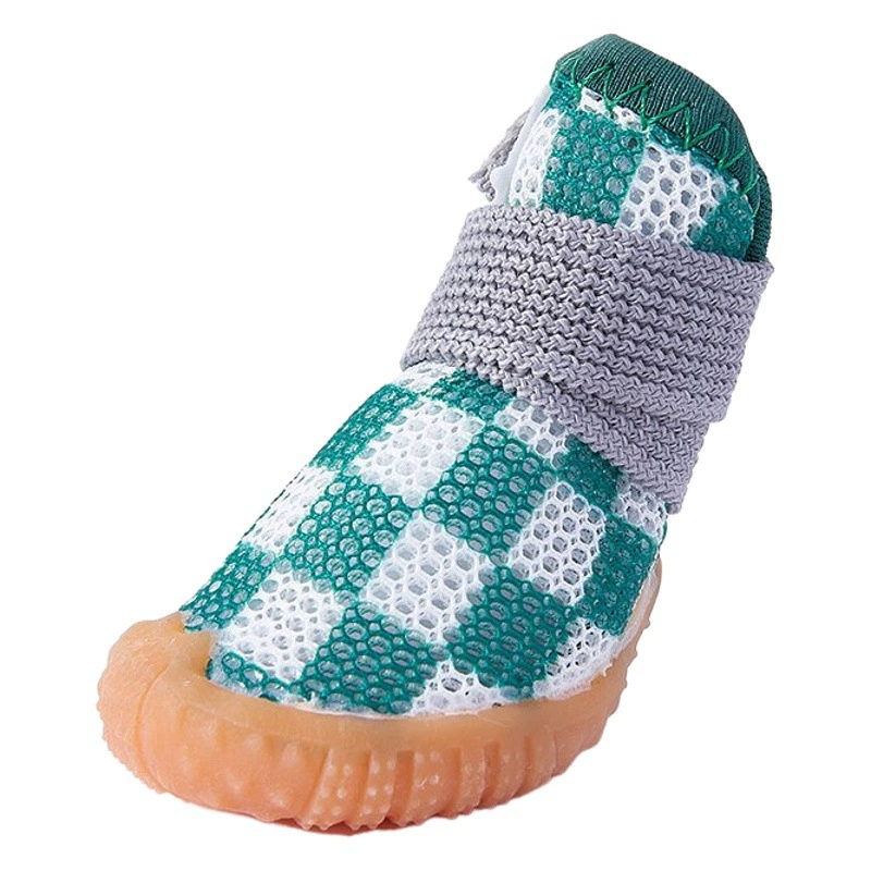 Сетчатая обувь для щенков Dewangxing, Модернизированная дышащая сэндвич-утолщенная сетчатая Обувь для собак, набор из 4 предметов