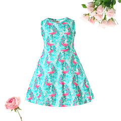 新款田園風格女童連衣裙新款中小童針織無袖公主裙休閒寬鬆童裙