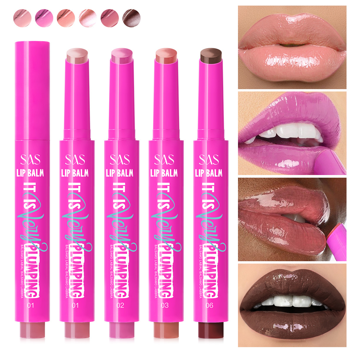 (caja de exhibición) SAS transfronterizo venta caliente doble cepillo de labios mate mate desnudo impermeable mate a largo plazo no taza de lápiz labial