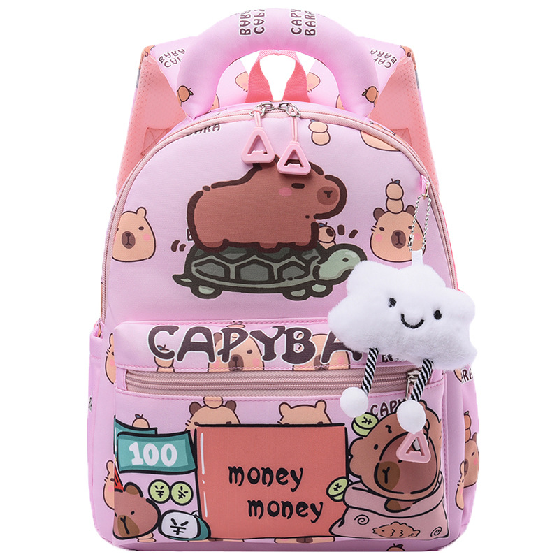Carita encantadora mochila de niñas Kapibara, mochila transpirable de dibujos animados, mochila de jardín de infantes, 3 años de edad, 5 años de edad, mochila de niños.