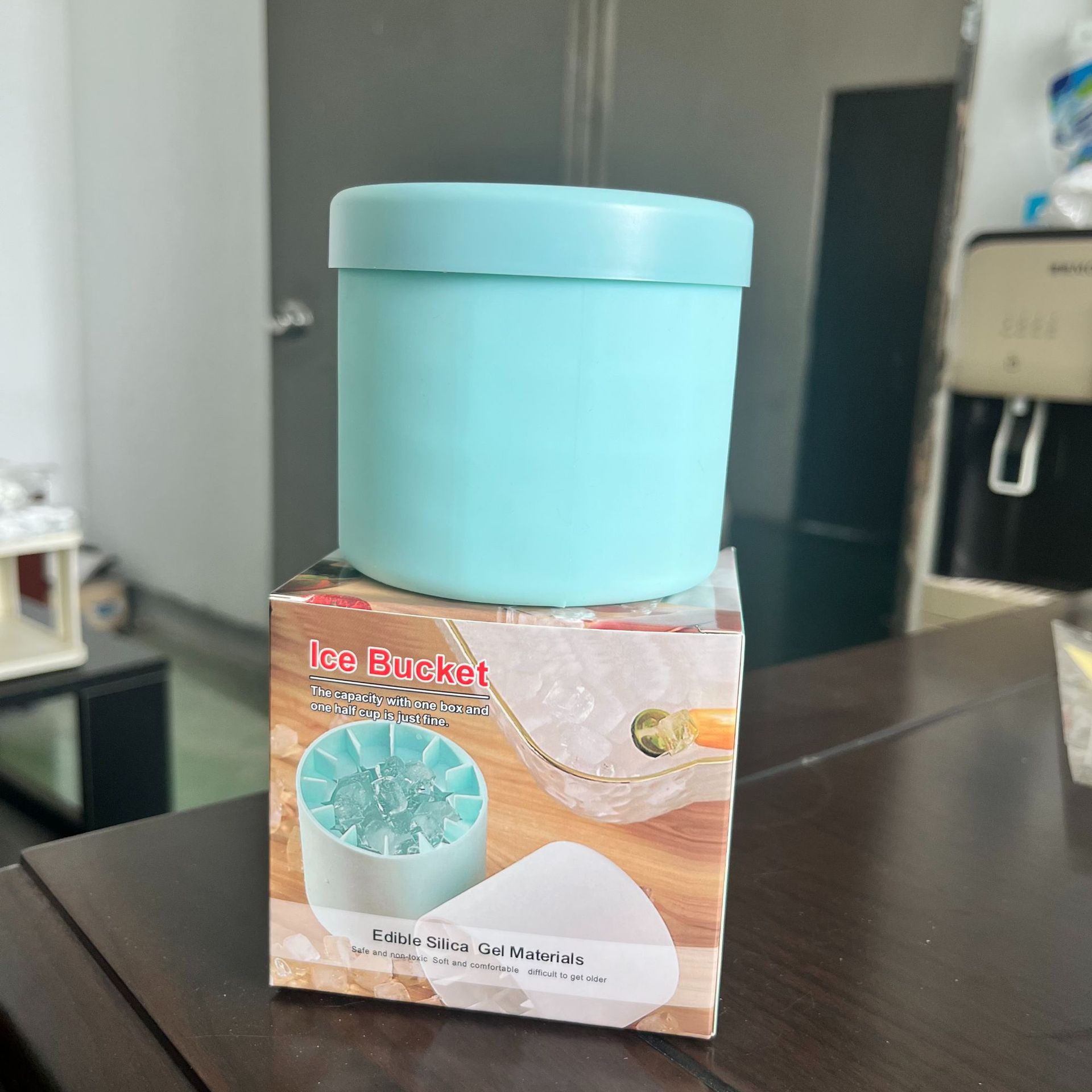 Amasar la taza de hielo, cilindro de silicona, taza de hielo, molde para cubitos de hielo, cubo de hielo, caja de hielo, hielo triturado casero