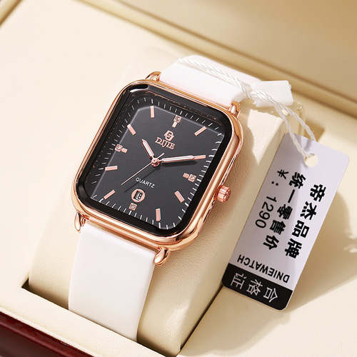 Leisure high-end calendar watch business square temperament simple student lightweight niche quartz watch