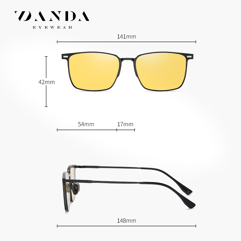 Las nuevas gafas de sol polarizadas magnéticas CG8803 se pueden equipar con gafas planas de miopía, gafas de visión nocturna de metal para conducir de noche