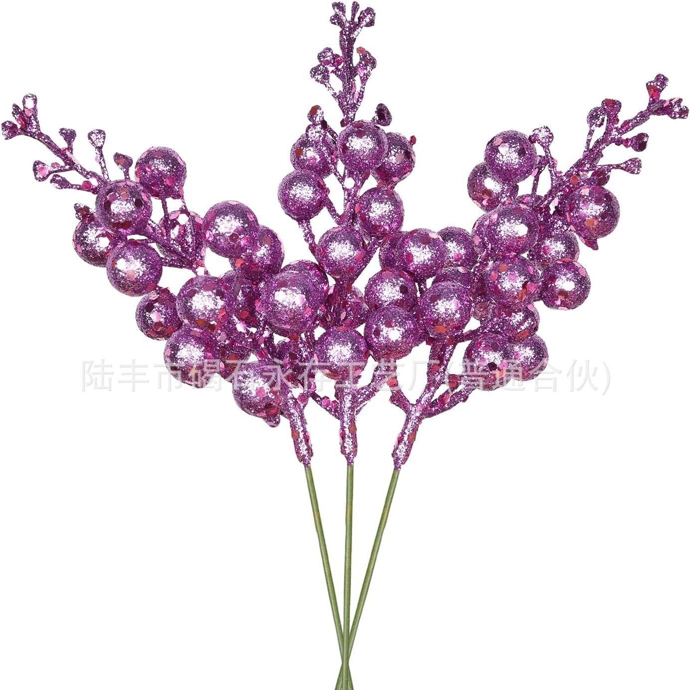 15 cabezas brillante Rosa Blanco Rojo Dorado ramo de accesorios de Navidad decoración DIY ramo de flores Polo accesorios Berry