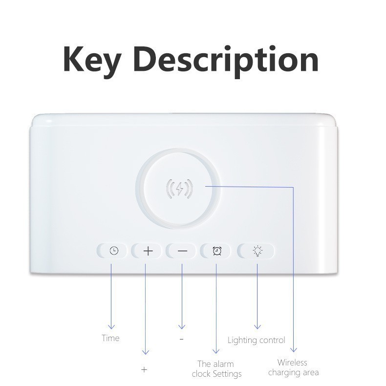 クロスボーダーオールインワン Bluetooth スピーカーナイトライト目覚まし時計ワイヤレス充電ワイヤレス充電 15 ワット目覚まし時計充電器|undefined