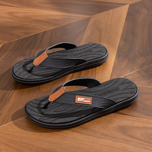 One-piece flip-flops men's 2024 new summer beach shoes men's sandals non-slip wear-resistant flip-flops