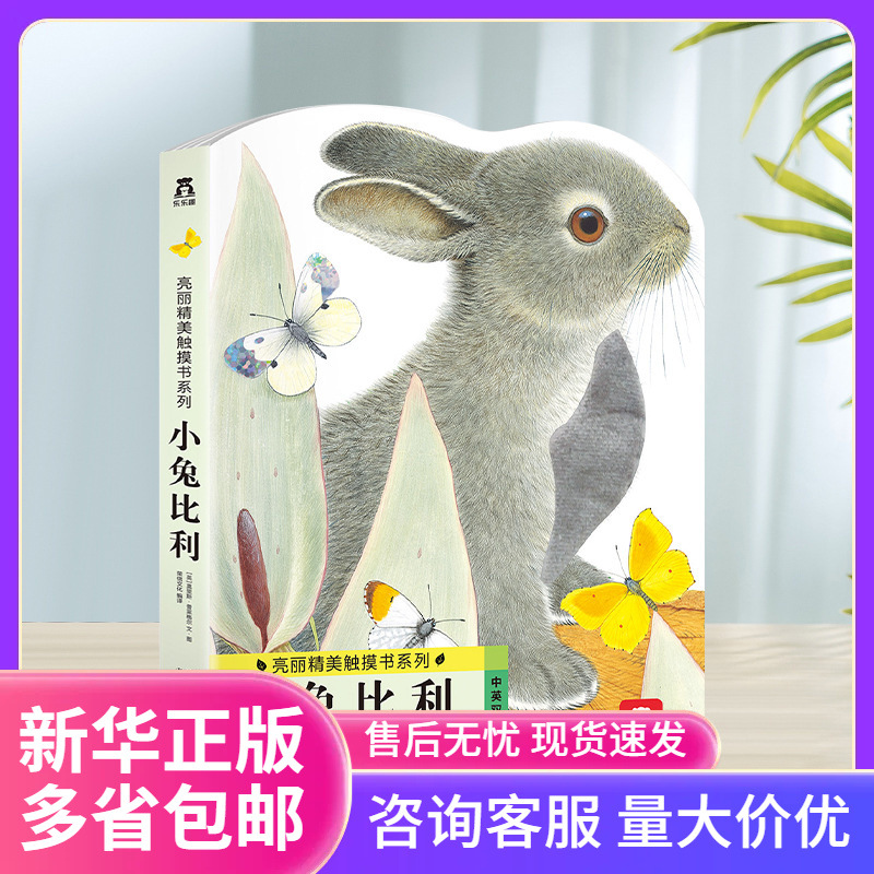 Billy Rabbit Chinese-English Bilingual Bright and Exquisite Touch Book Series 0-1-2-3 Years Old Early Education Enlightenment Cognition Tear