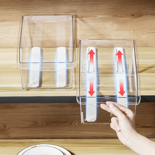 Kitchen Cabinet Storage Box Slide Rail Pull Basket Pull Quiet Rail Sticker Punch-free Drawer Telescopic Rail Strip