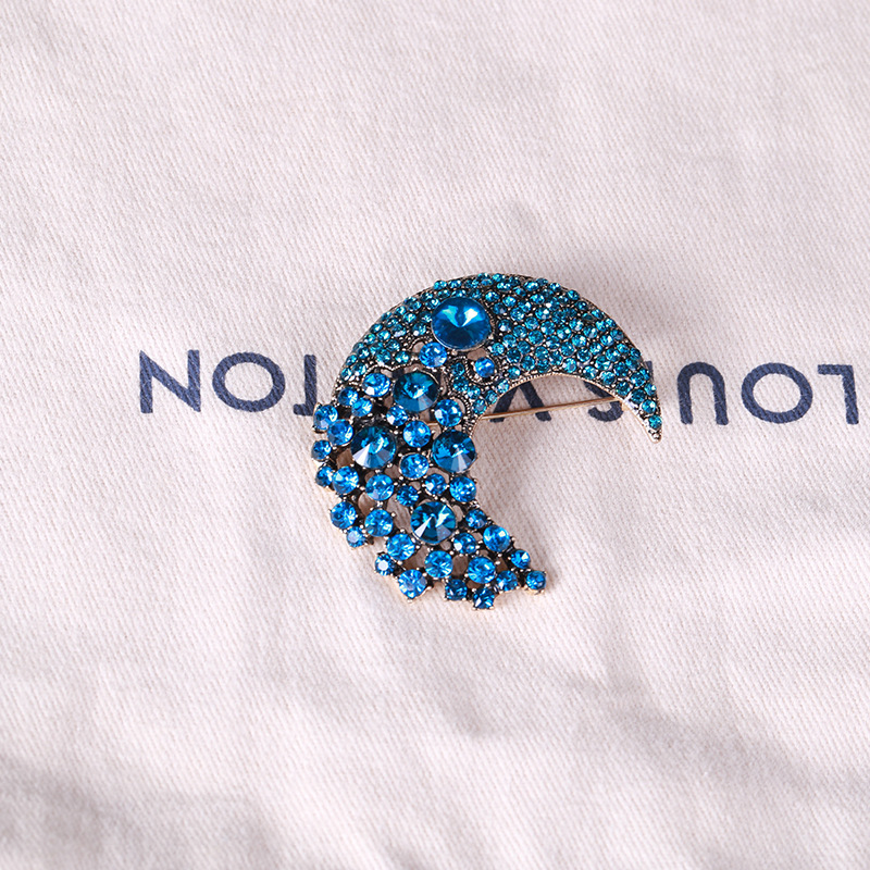All Seasons Season Retro Pin Moon Alloy Inlay Rhinestones Women's Brooches
