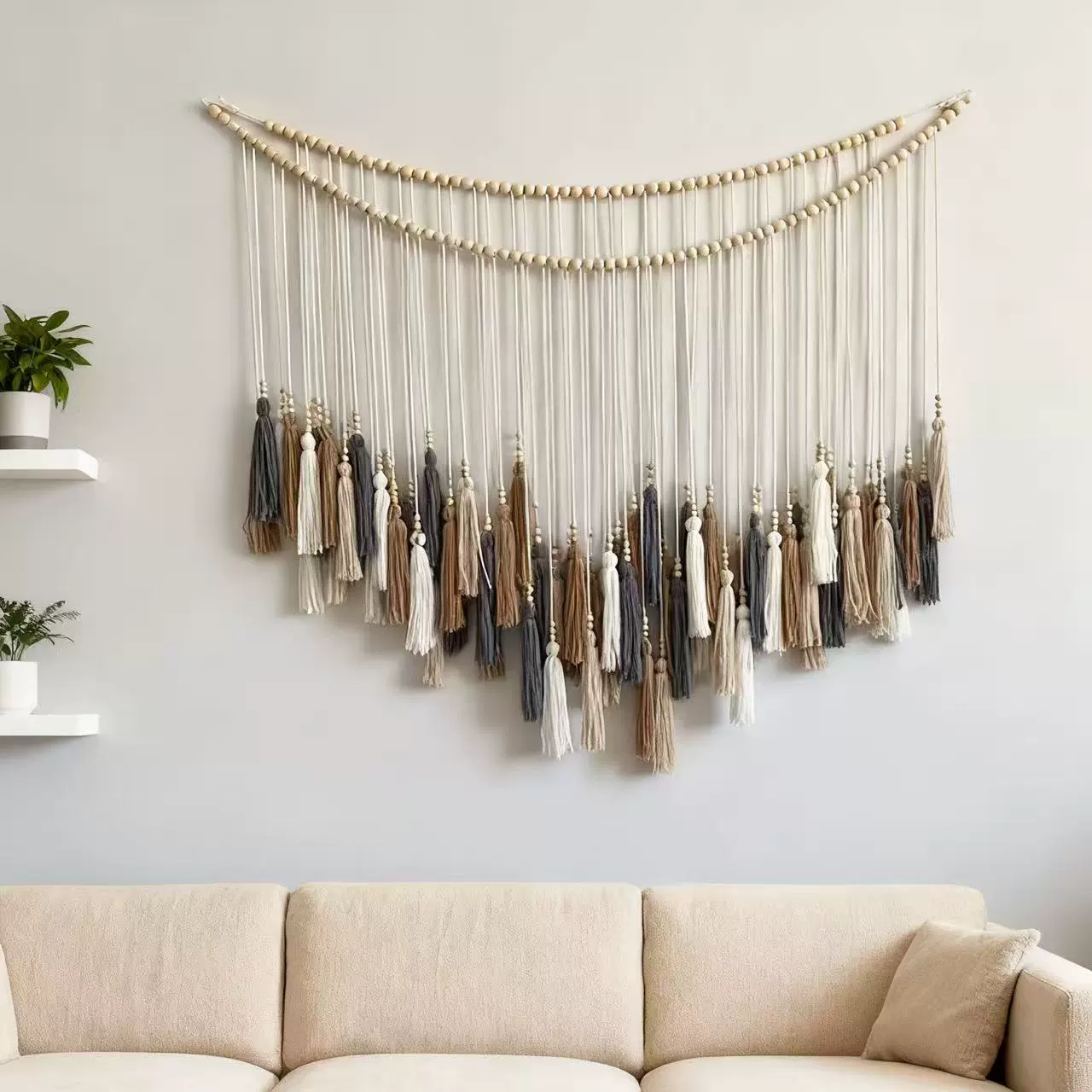 Трансграничный гобелен с кисточками богемные деревянные бусины хлопковая веревка настенный гобелен детская комната Гостиная Спальня украшение дома
