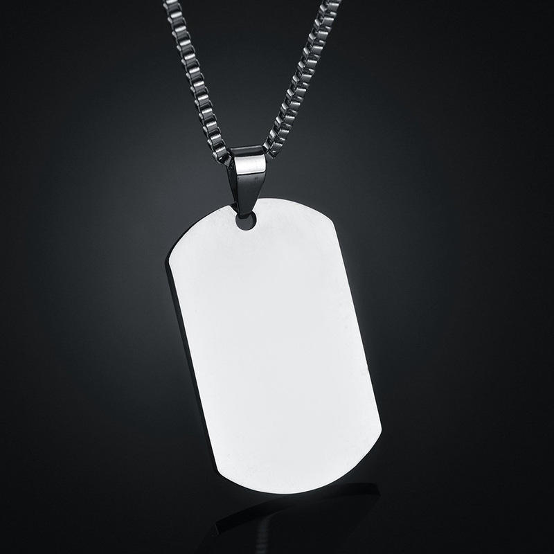 Simple Style Dog Tags Titanium Steel Men's Pendant Necklace Men Pendant Necklaces display picture 6
