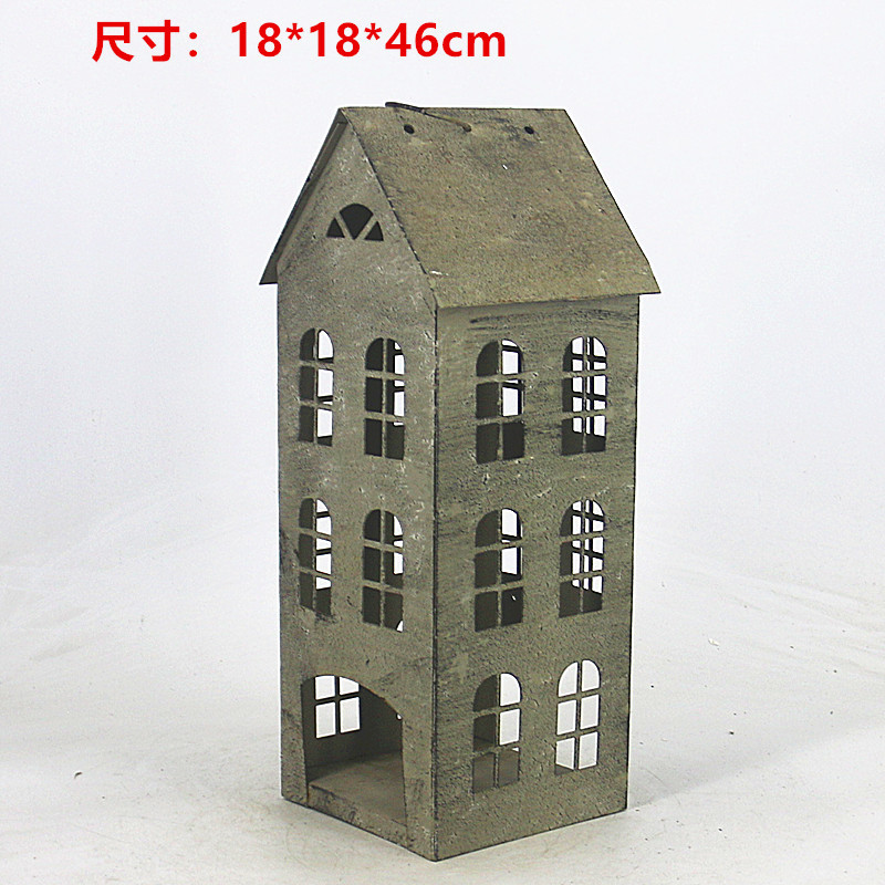 Retro hacer viejas casas de cuento de hadas lámparas de viento cabaña colgar decoración de comercio exterior de hierro forjado exportación decoración de jardín comestibles japonés