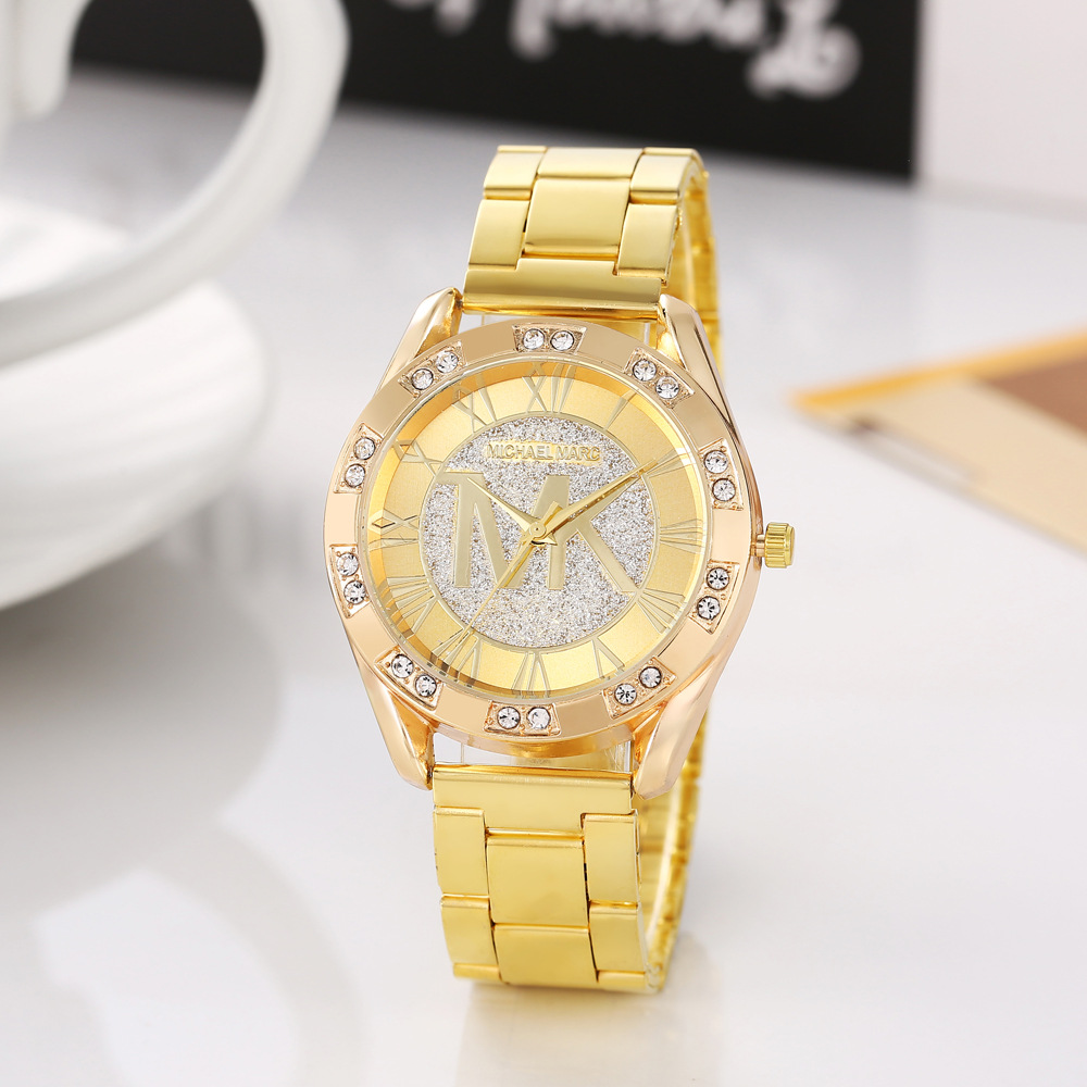 Stylish Roman Numeral Large Dial Women's Watch Men's Steel Band Quartz Watch Foreign Trade Cross-Border Watch