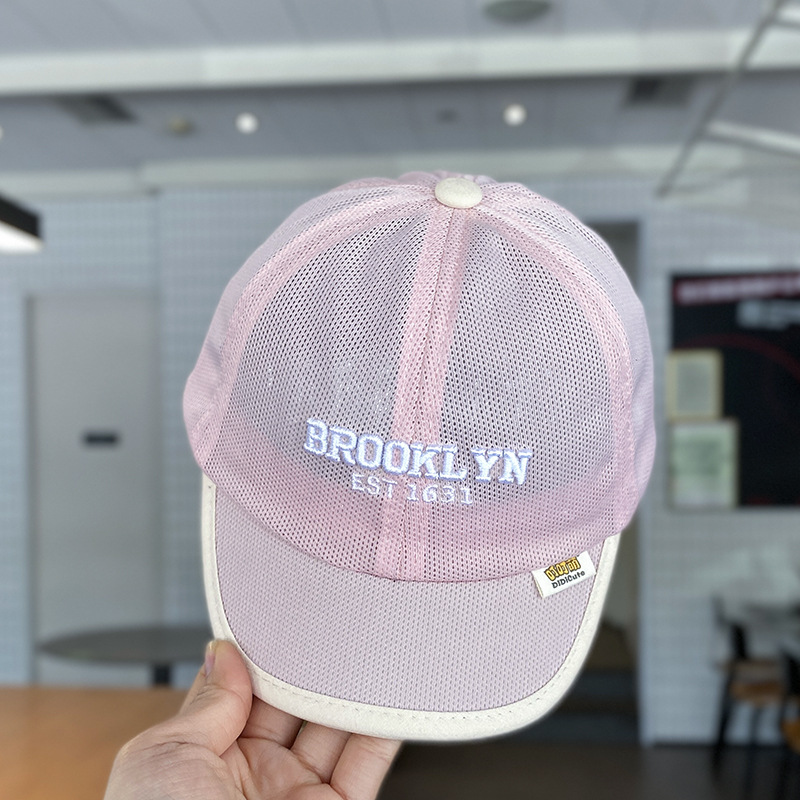 Gorra de Béisbol con Malla para Niños de Mezcla de Algodón, Transpirable y Protección Solar