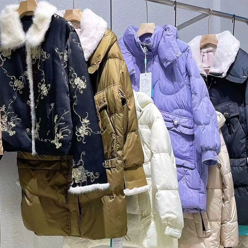 Чжихэ Лирен 24 зимняя модная меха 95 Белый гусиный пух