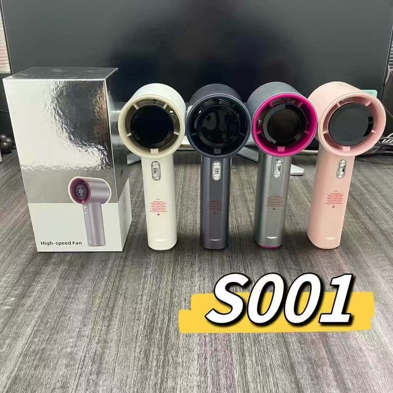 东南亚爆款S001手持高速小风扇usb充电100档数显迷你涡轮暴力风扇|undefined