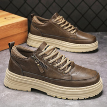 马丁靴男鞋秋季新款英伦工装鞋子男士潮流百搭厚底运动休闲板鞋男