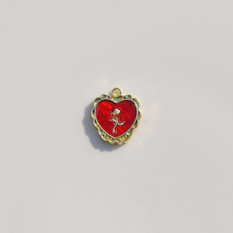20g Weight Pendant Jewelry Making Type Charms Classification 10 PCS/Package Quantity Alloy Material Heart Shape Pattern All Seasons Season Polished Finish Plating Design Sweet Style 10 PCS/Package Alloy Heart Shape Polished Pendant Charms 2