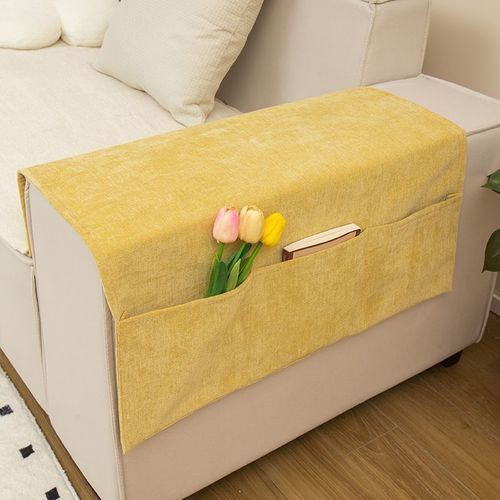Sofa Armrest Cover Dustproof Cover Throw Pillow Sofa Side Pocket Organizer Universal Handle Towel