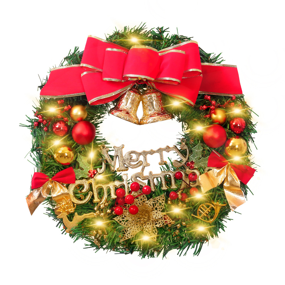 Decoraciones de Navidad con luces guirnalda ventana diseño puerta colgante cálido anillo ratán luz sitio diseño apoyos guirnalda