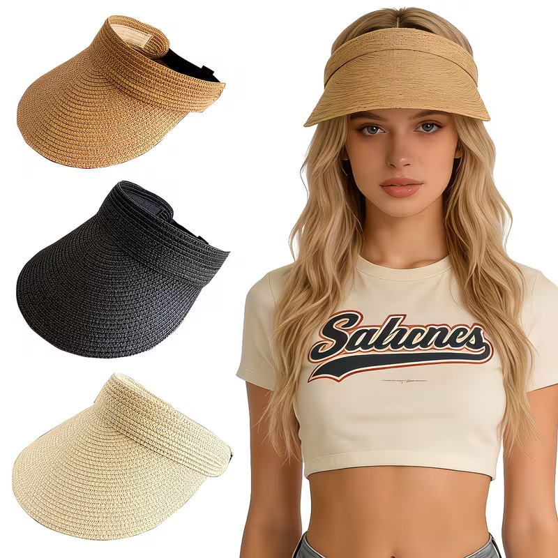 Women's Summer Foldable And Portable, UV Protection Sun Straw Hat, Beach Hat_desvips.com