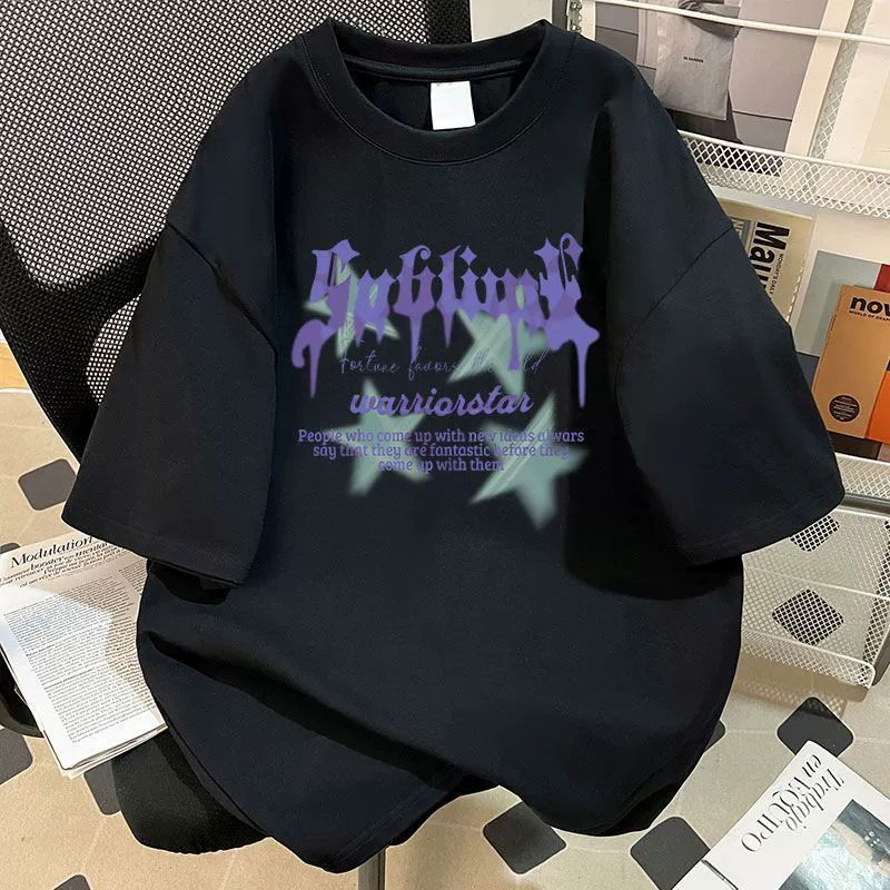 Летняя хлопковая удобная футболка с коротким рукавом, бренд клоу clothing, оверсайз, для любимых
