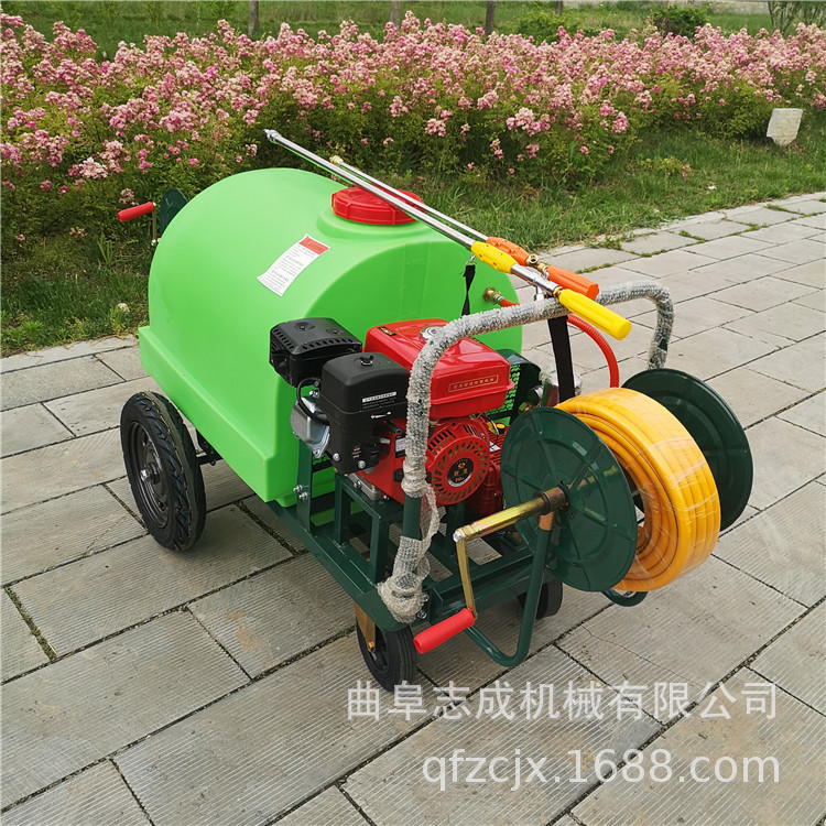 高效作业汽油打药机 物业小区推车打药机 路面清洗消毒喷雾器