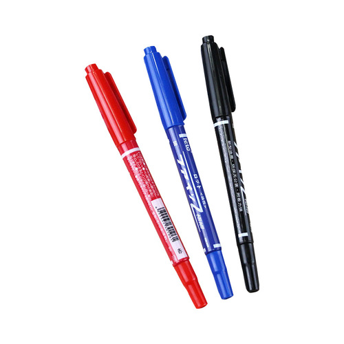Oil-based small double-ended marker, children's drawing hook pen, black, red and blue, indelible marker pen, stationery wholesale