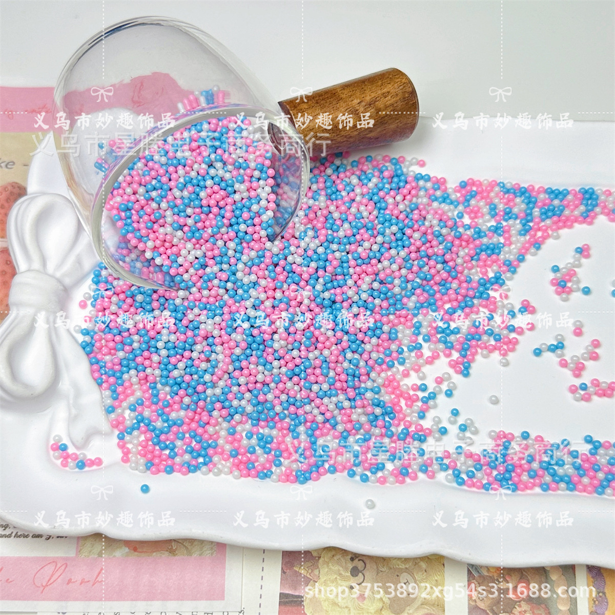 2mm color mezclado, color sólido no poroso, pintura de vidrio, cuentas de arroz, accesorios de joyería de bricolaje hechos a mano, pegamento de crema, relleno de limo