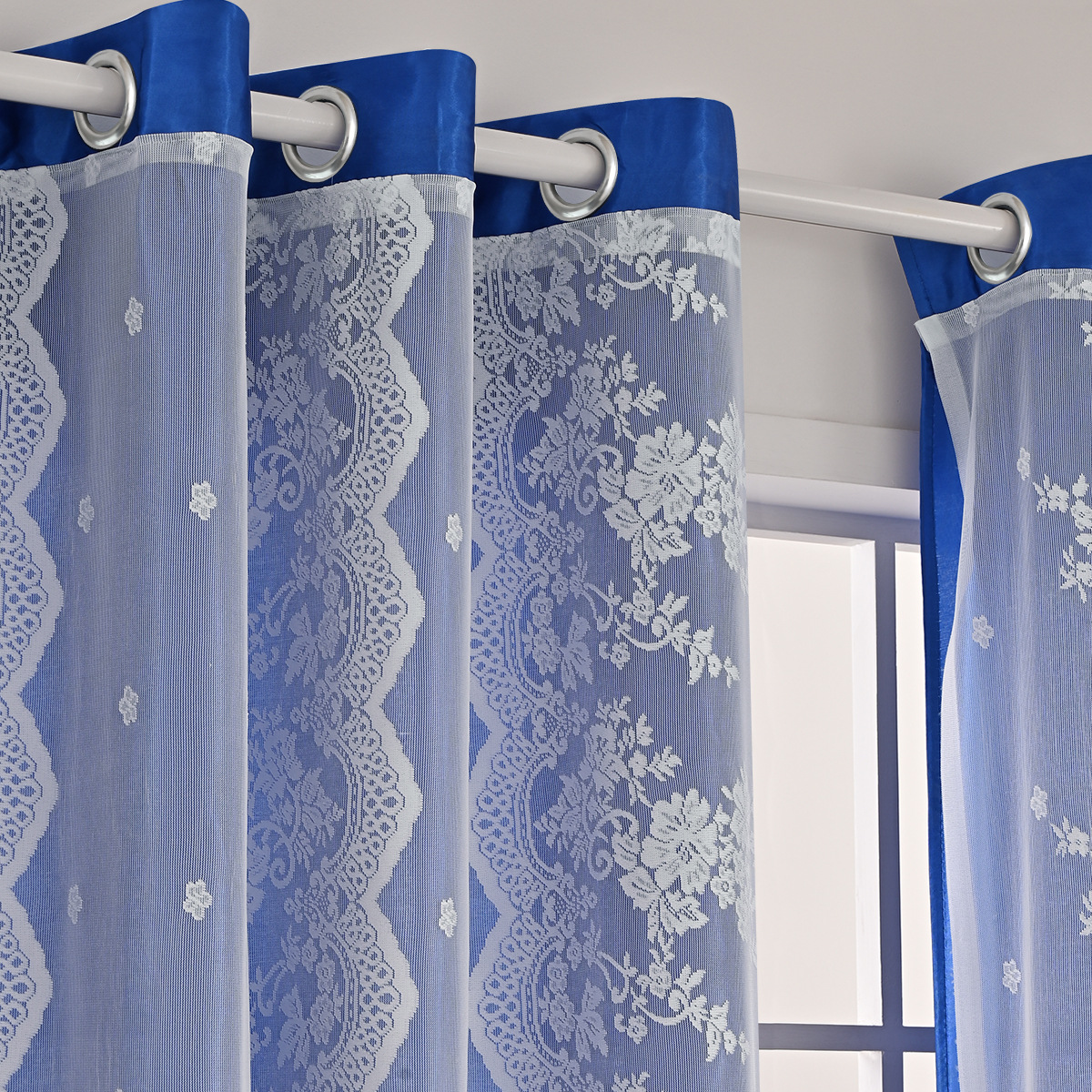 Nuevo transfronterizo de tres filas de flores de doble cortina de sombra cortina de sala de estar dormitorio cortina terminada al por mayor TEMU